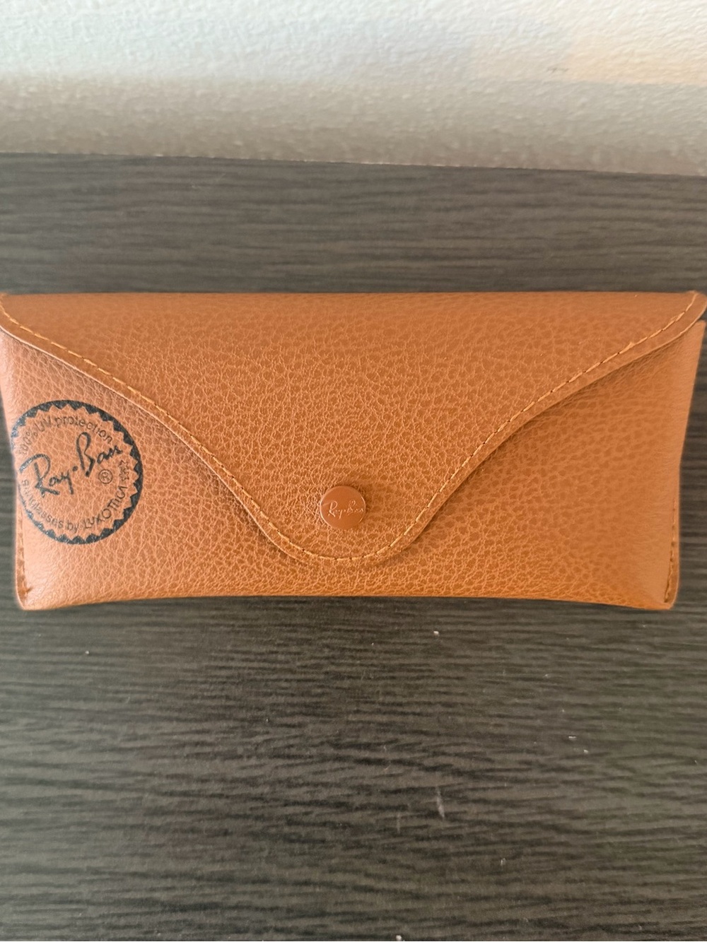 Ray-Ban Tan/Brown Textured Leather Sunglasses Case